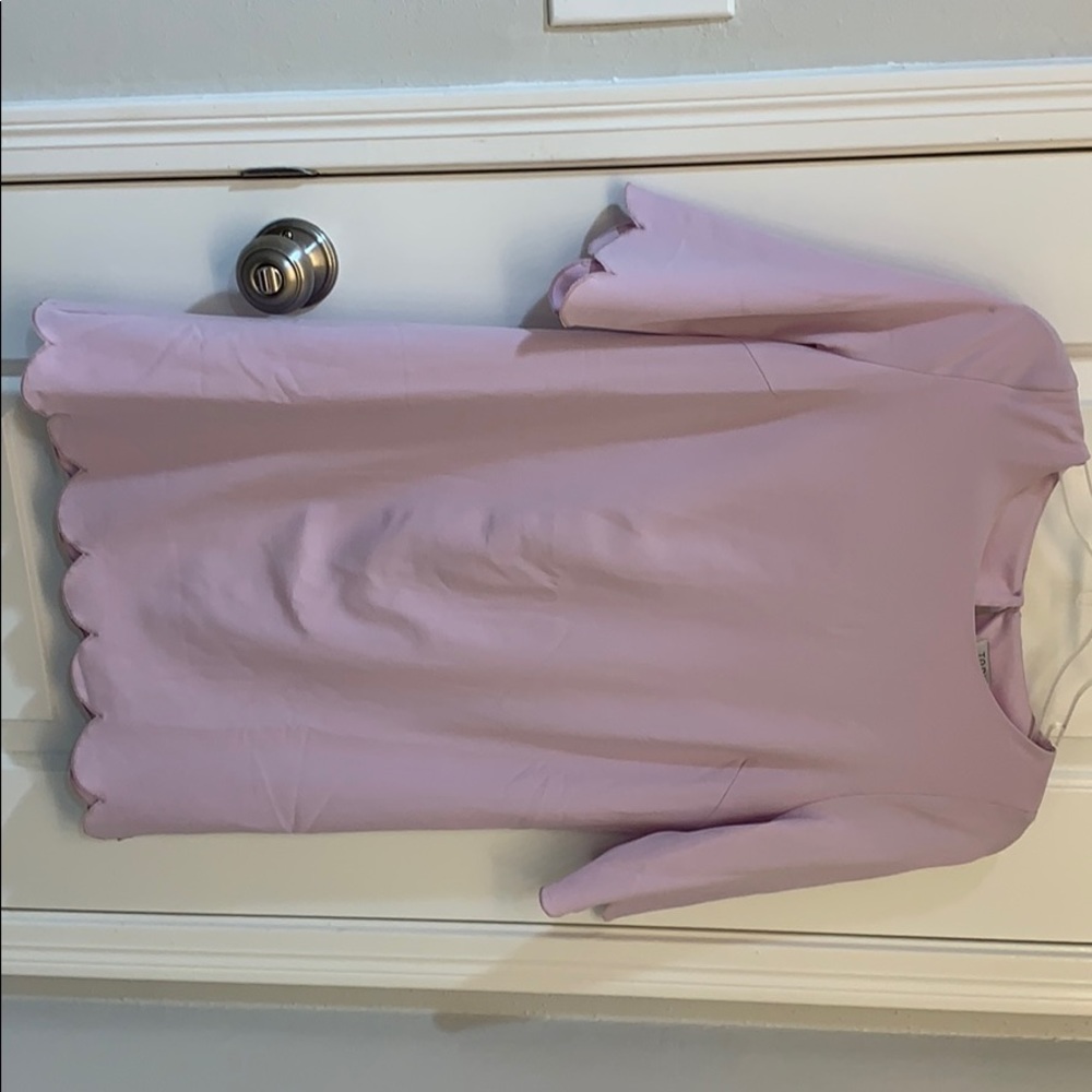 Scalloped lavender dress